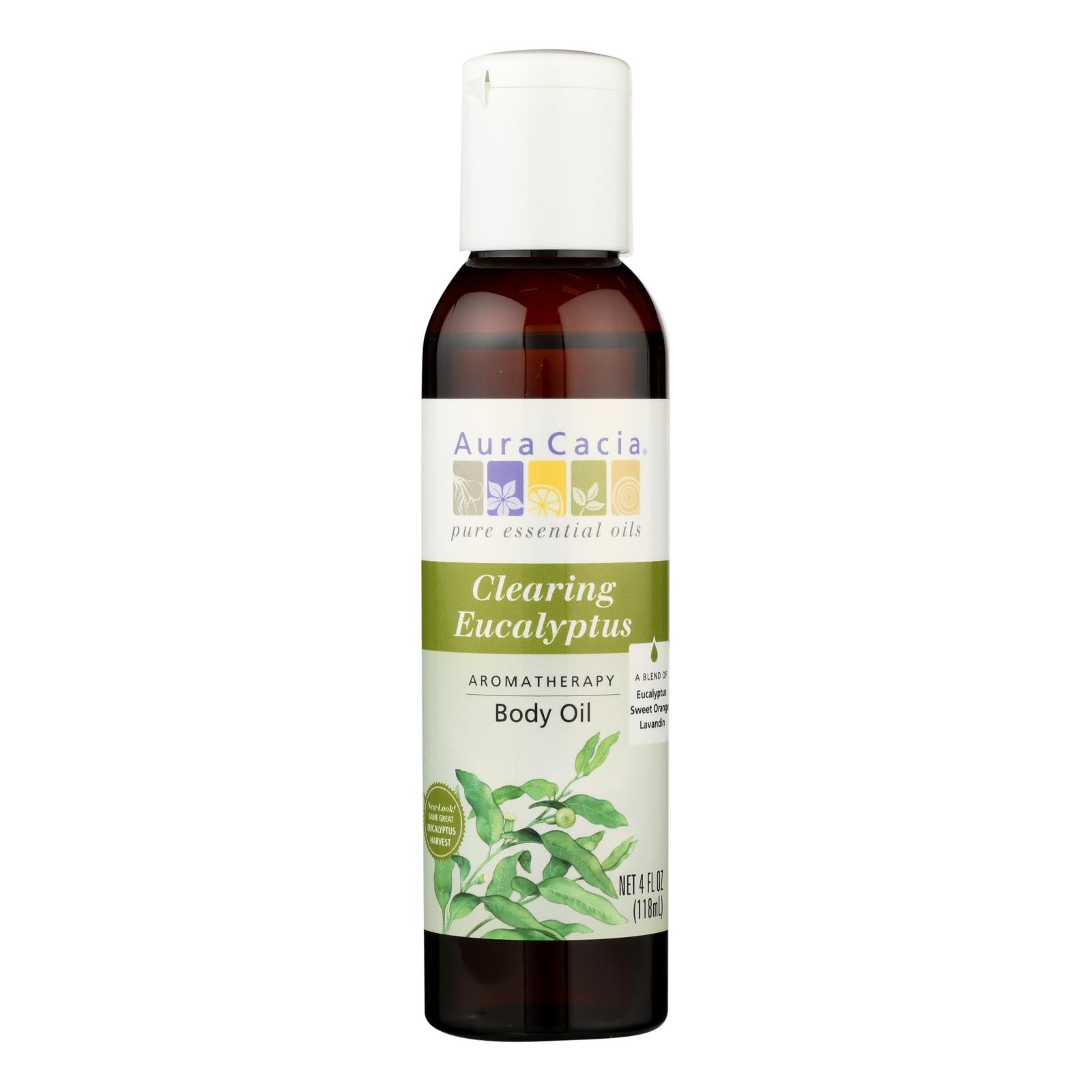 Aura Cacia Aromatherapy Bath, Body and Massage Oil - Eucalyptus Harvest 4 Fl Oz