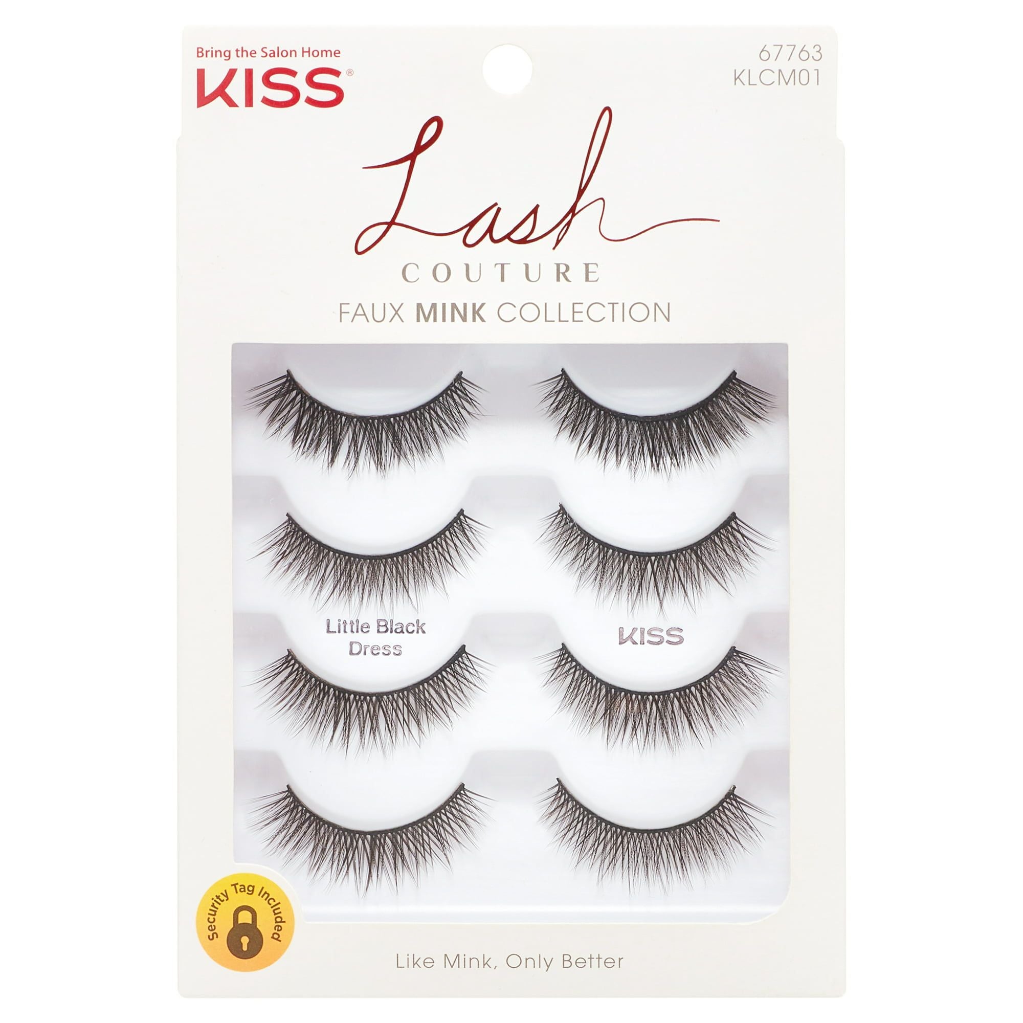Kiss Lash Couture Faux Mink False Eyelashes, Little Black Dress (4 Pairs)