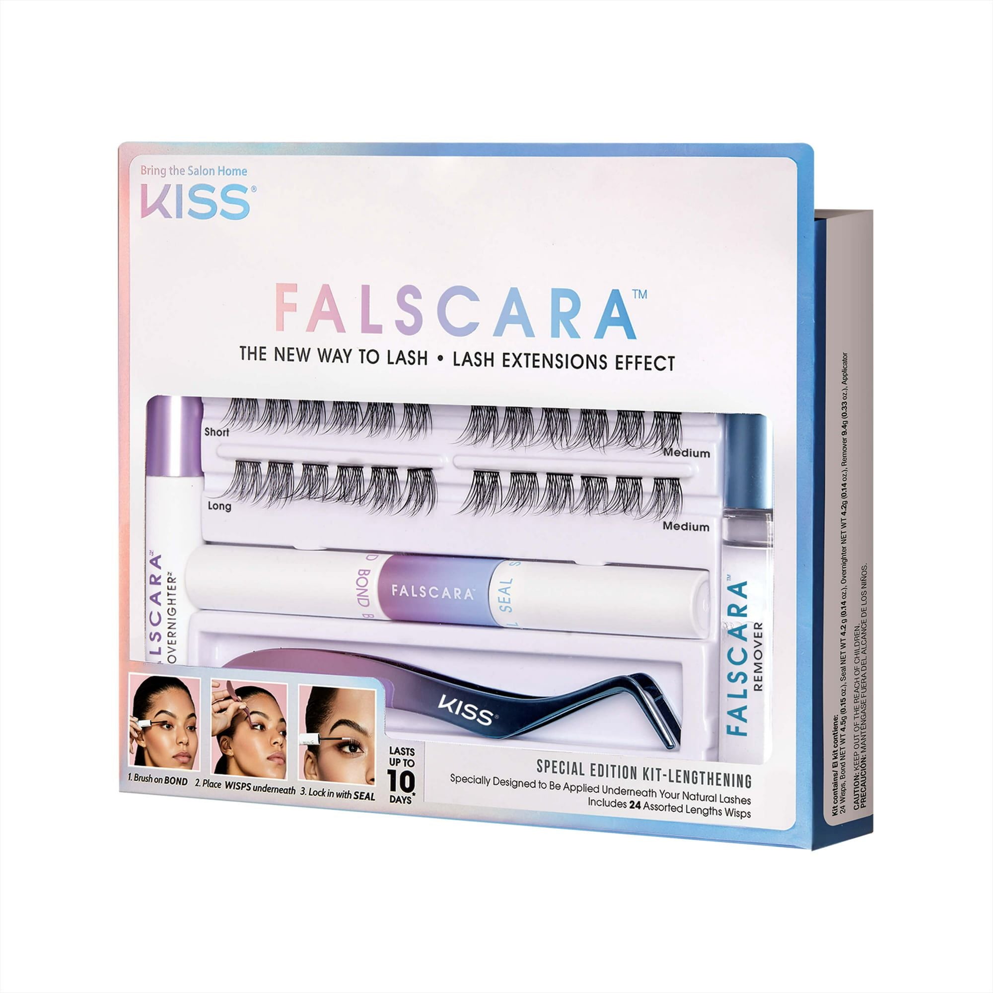 Kiss Falscara False Eyelash Special Edition Starter Kit, 24 Lash Wisps
