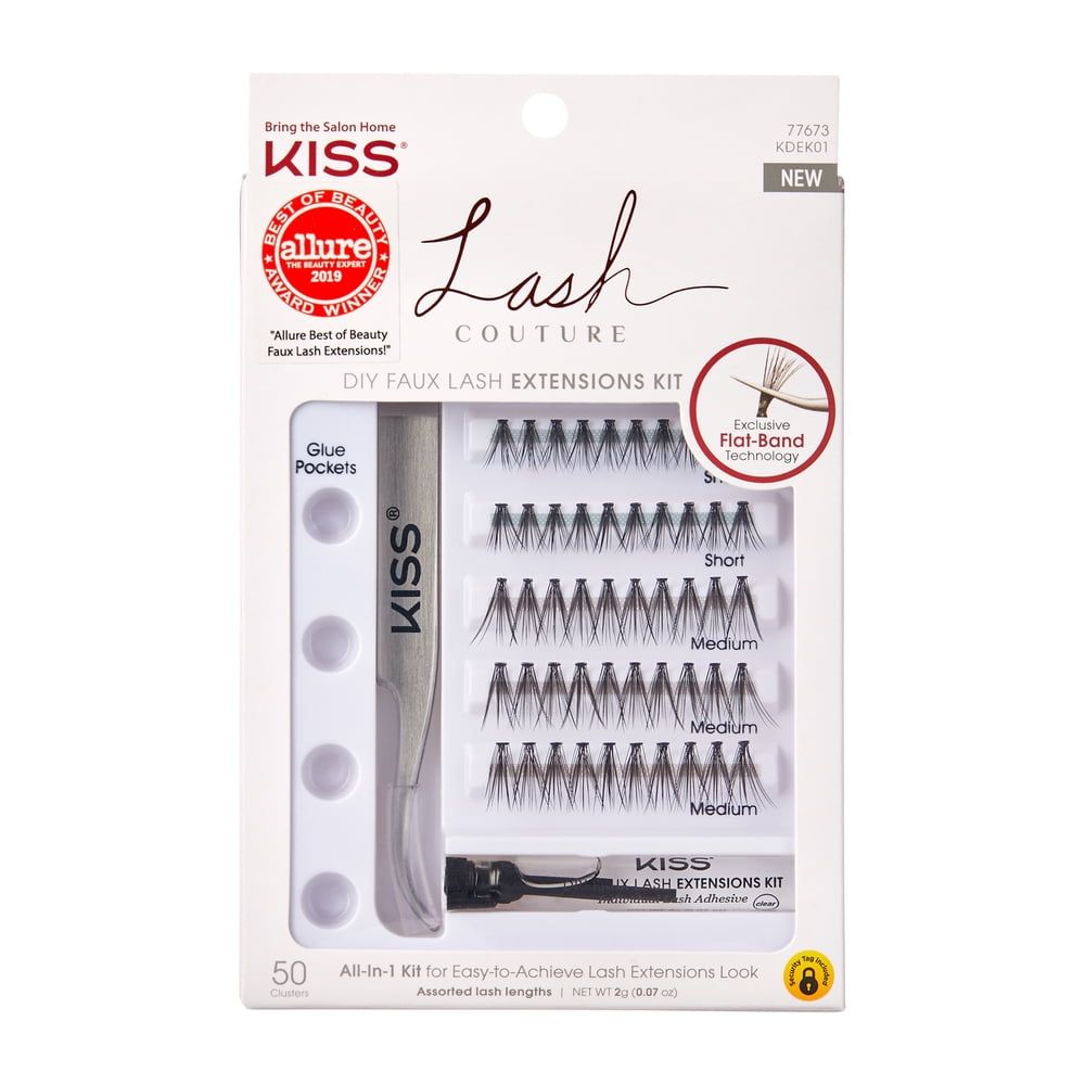 Kiss Lash Couture DIY Faux Eyelash Extension Kit (50 Cluster Eyelashes)