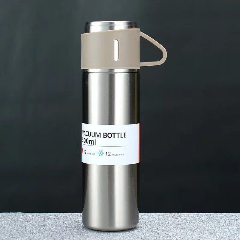 Three-lid thermos cups - portable fashion gift box set stainless steel