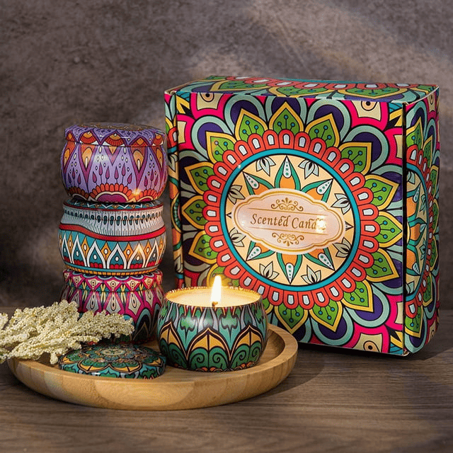 Oshine 4 Pack Scented Candles Gifts Set Christmas Candles Aromatherapy Soy Wax Candles Home Fragrance Stress Relief Candles for Yoga, Sleeping,Mother's day,Valentine's day,Birthday Gifts,Anniversary