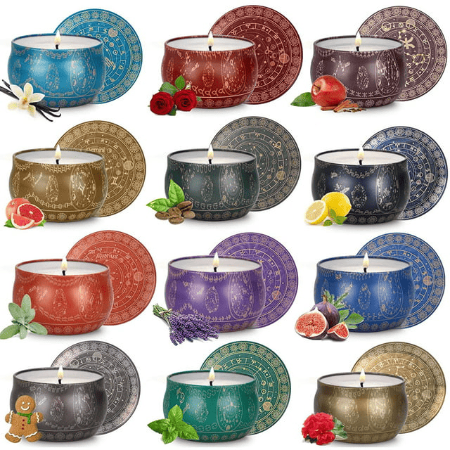 Sonsien Scented Candles Gifts Set, 12Pack Soy Candles for Home Scented Aromatherapy Jar Candles for Birthday Christmas Gifts Halloween Housewarming, 30oz