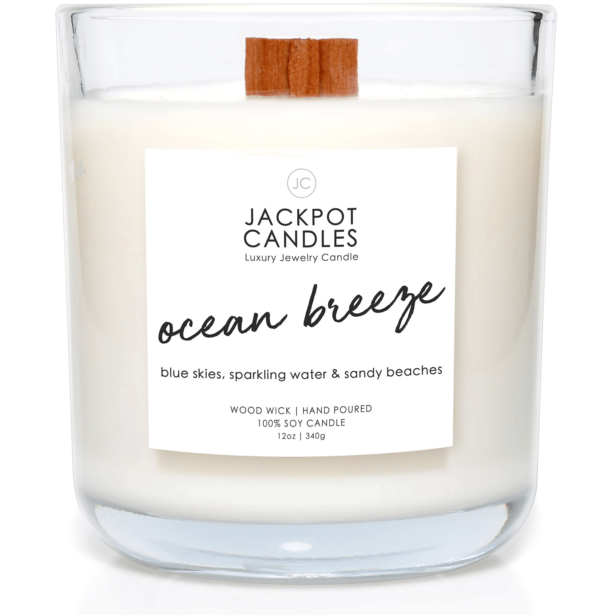 Jackpot Candles Ocean Breeze Candle with Ring Inside (Ring Size 6)