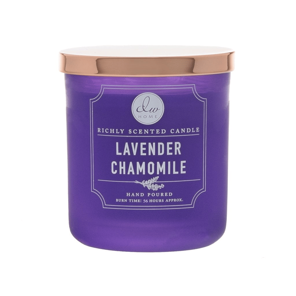 DW Home Richly Scented Candles L G Double Wick, 56 H r - Lavender Chamomile | Rose Gold