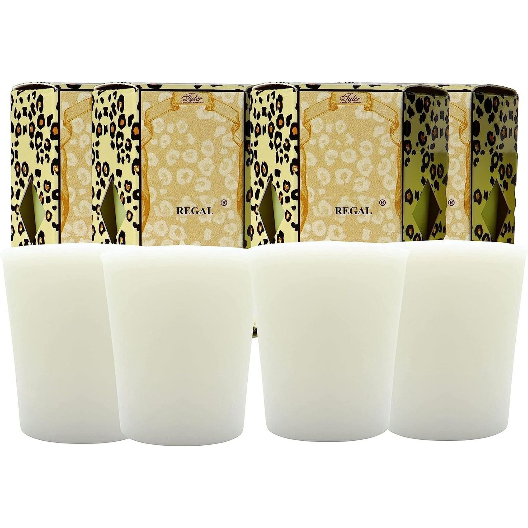 Tyler Candle Company Regal Votive Candles - Luxury Scented Candle with Essential Oils - 4 Pack of 2 oz Small Candles with 15 Hour Burn Time Each - with Bonus Key Chain