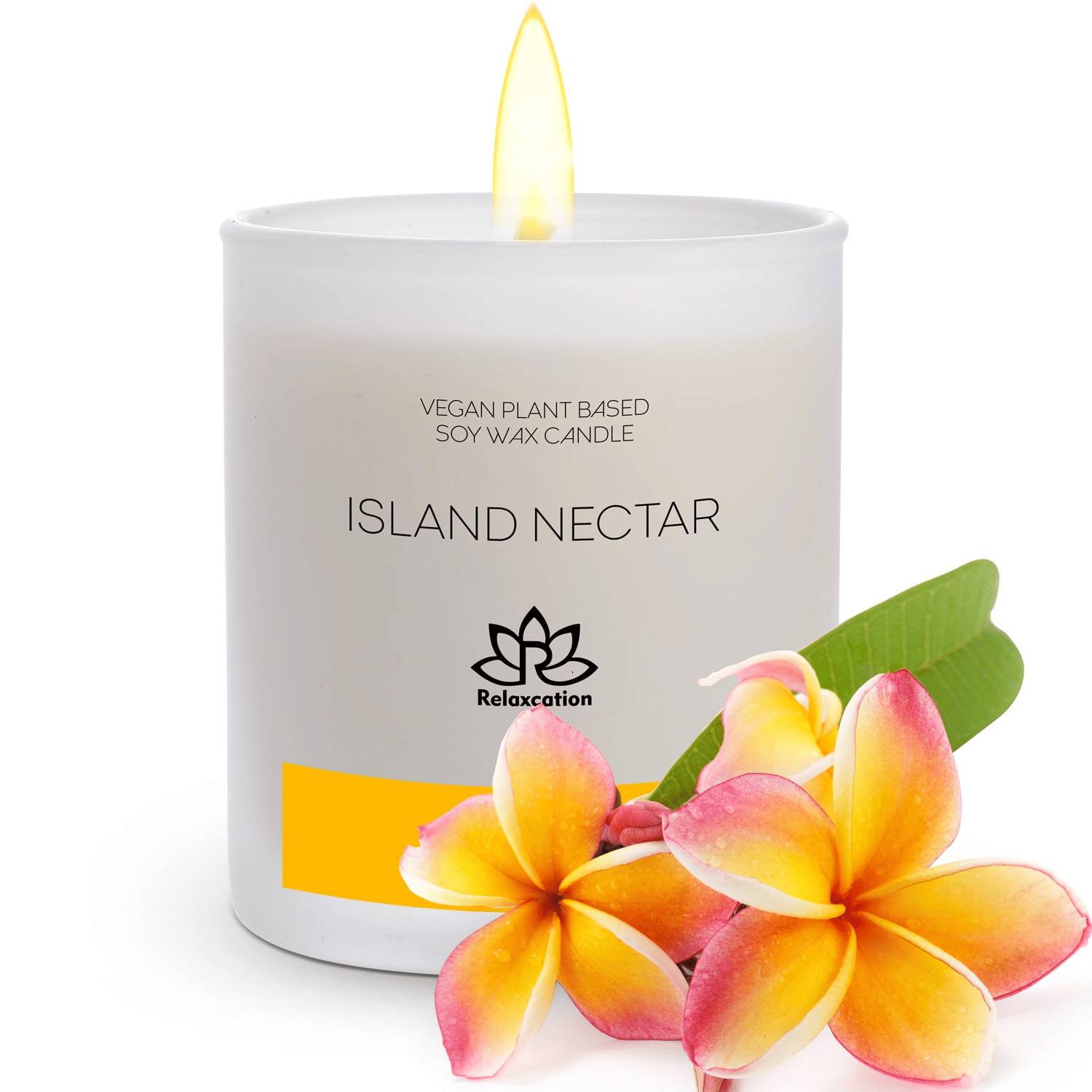 Soy Wax Candle in Glass Jar Island Nectar Clean Burn up to 80 Hours Handmade in USA Natural and Safe by Relaxation 10 oz