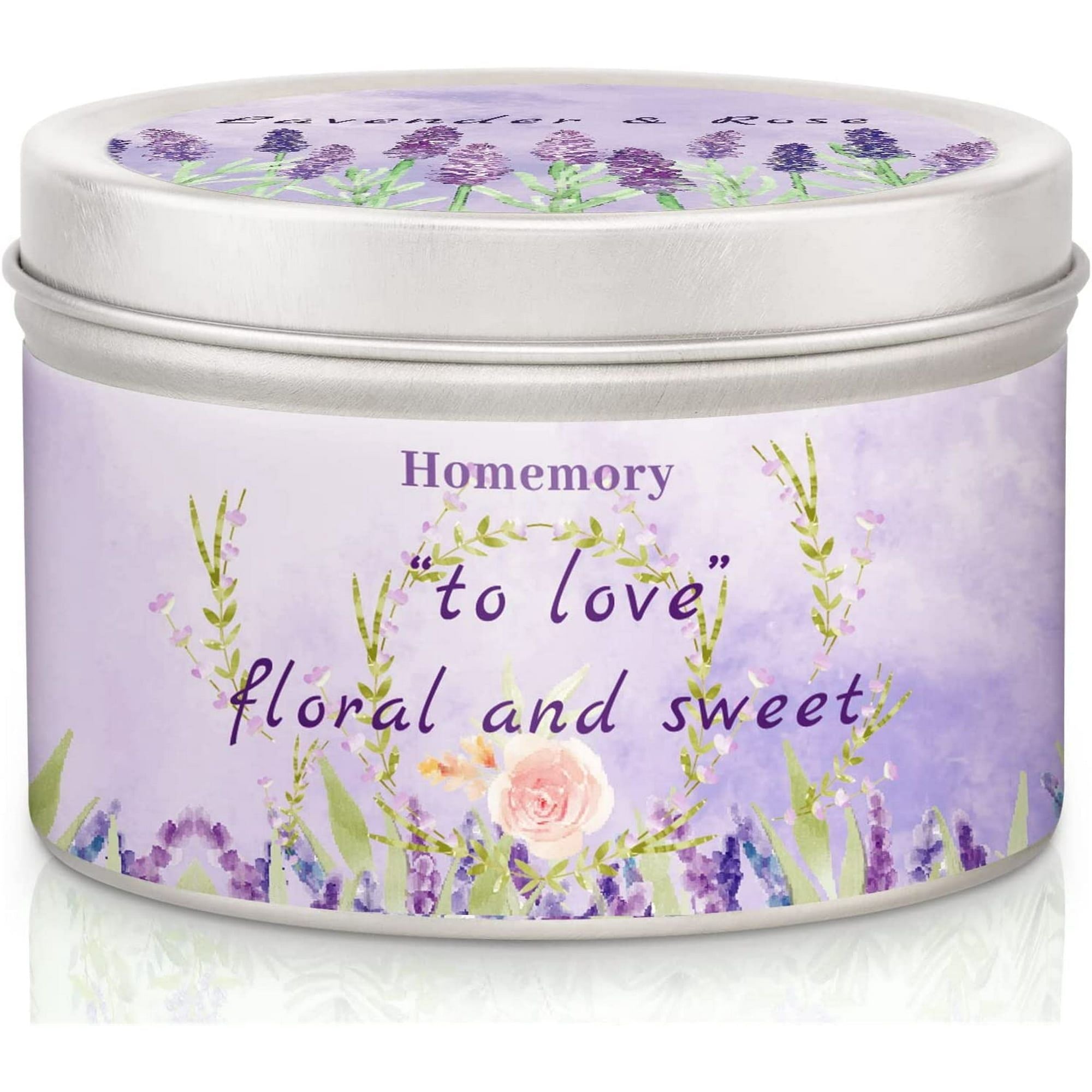 Homemory Candles for Home Scented, Lavender & Rose Scented Candles, Candles Gifts for Women, Natural Soy Candles, Stress Relief Candles with Essential Oils, Hand-Poured Aromatherapy Candle, 6oz