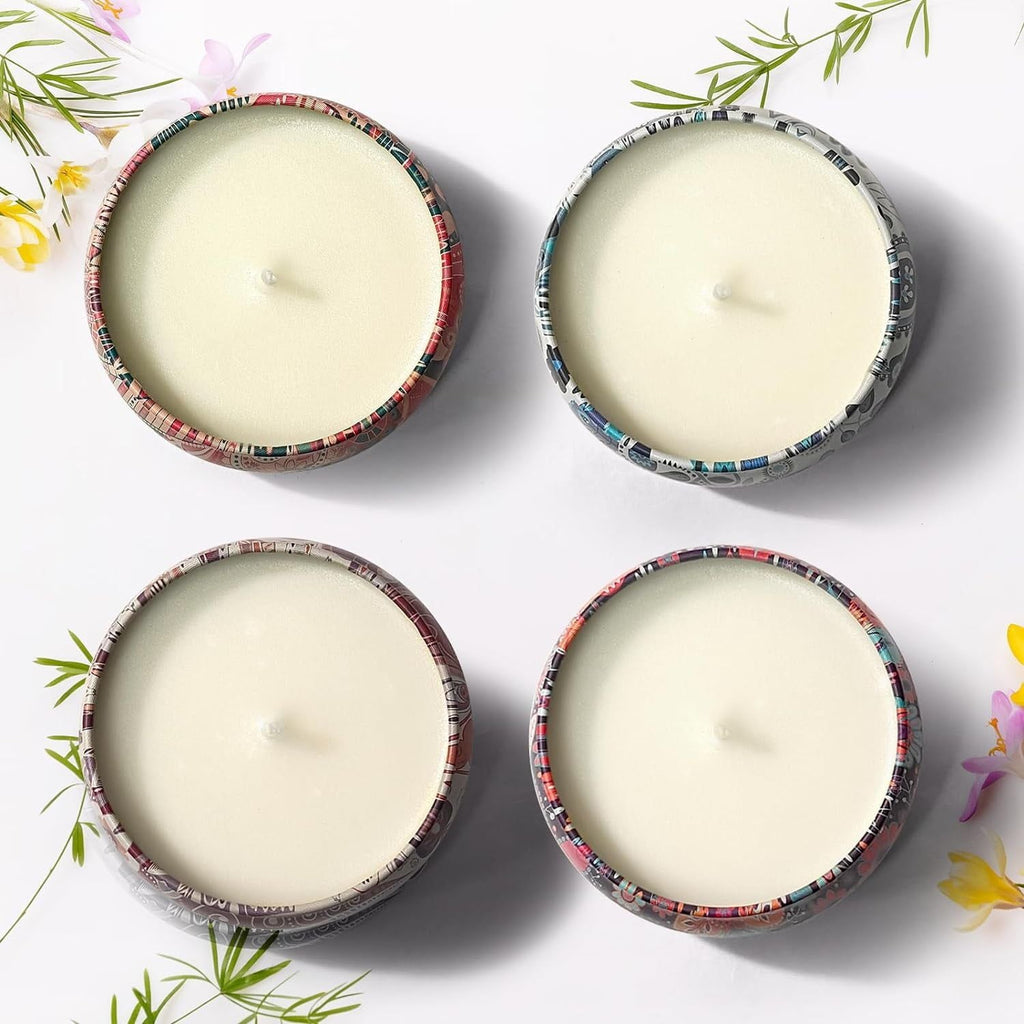 Oshine 4 Pack Scented Candles Gift Set Aromatherapy Soy Candles 100% Natural Soy 4.4 oz Strongly Fragrance Stress Relief