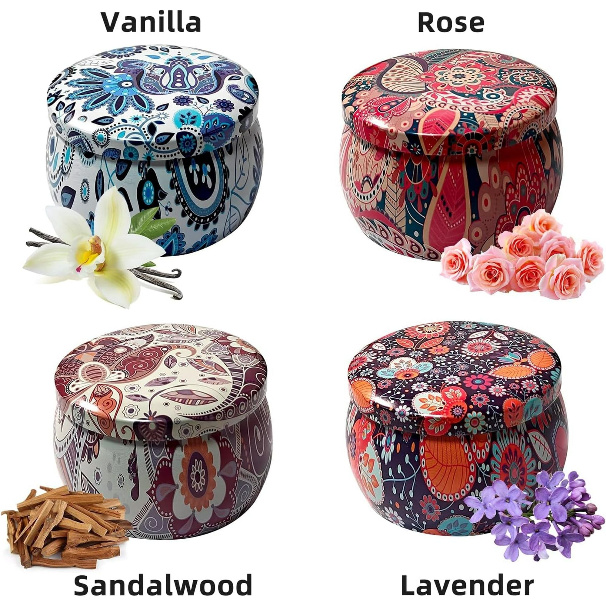 Oshine 4 Pack Scented Candles Gift Set Aromatherapy Soy Candles 100% Natural Soy 4.4 oz Strongly Fragrance Stress Relief