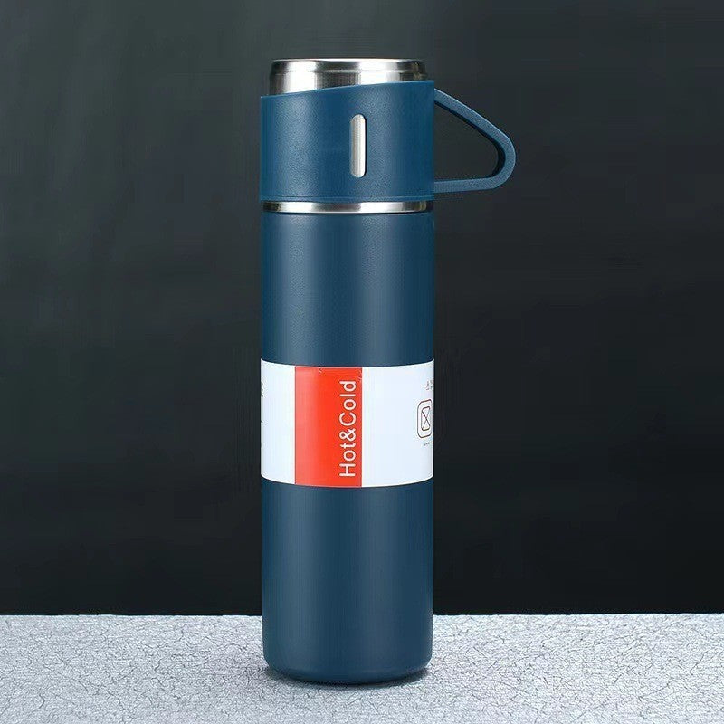 Three-lid thermos cups - portable fashion gift box set stainless steel