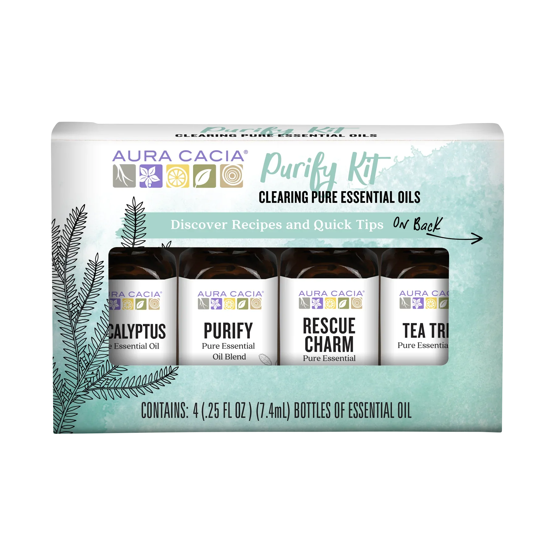 Aura Cacia Essential Oil Kit Purify, Ea (Pack of 1) - Aromatherapy Diffuser Blend