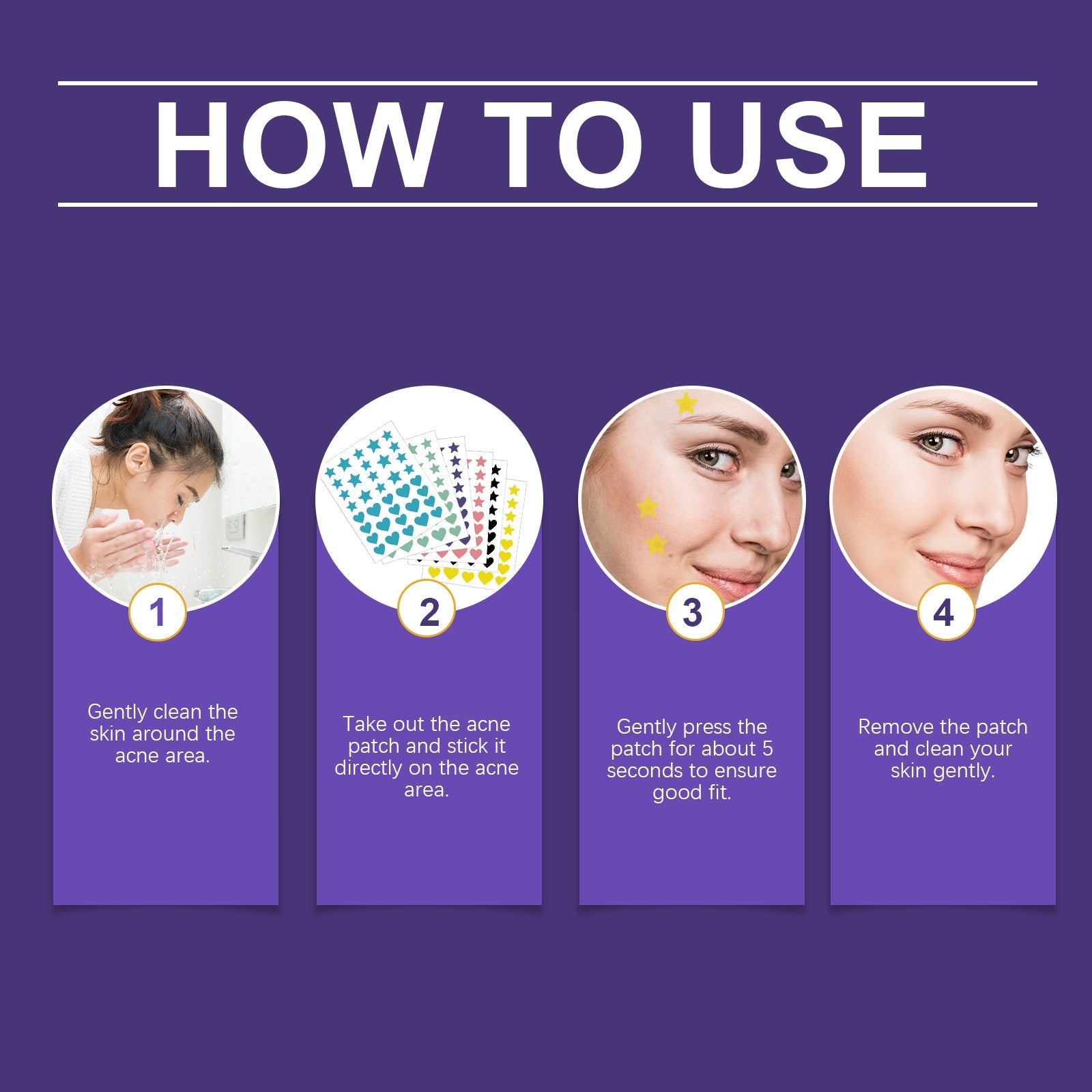Color Acne Patch Covering Acne Print Face Patch For Comfort And Smoothness