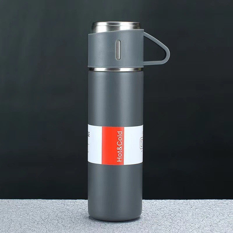 Three-lid thermos cups - portable fashion gift box set stainless steel
