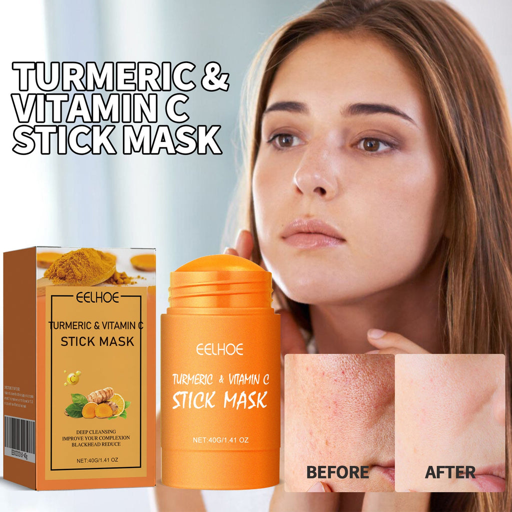 Ginger Yellow Mud Facial Mask Stick, Acne Removing Pore Shrinking Cleaning Solid Facial Mask