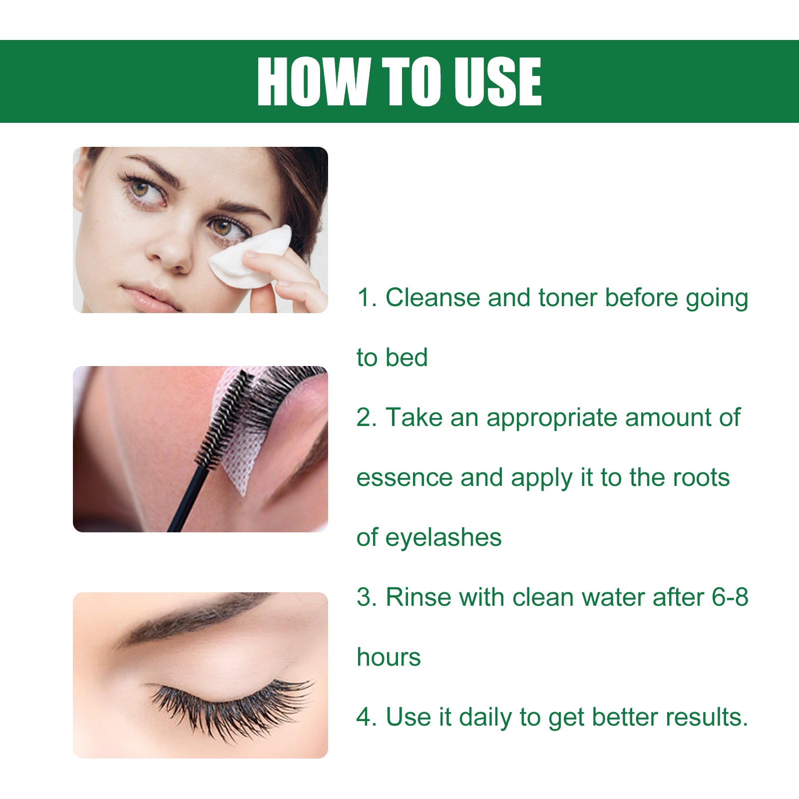 Mild Care Strengthening Eyelash Serum, Volute Thick Black Beautiful Slender Natural Gentle Not Easy To Stain Mascara