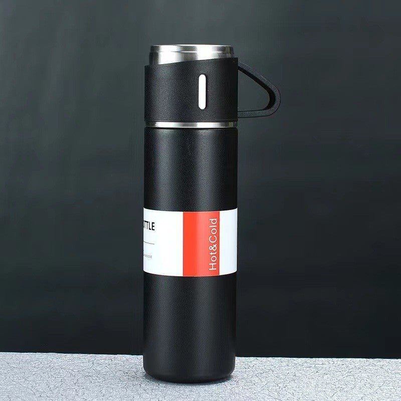 Three-lid thermos cups - portable fashion gift box set stainless steel