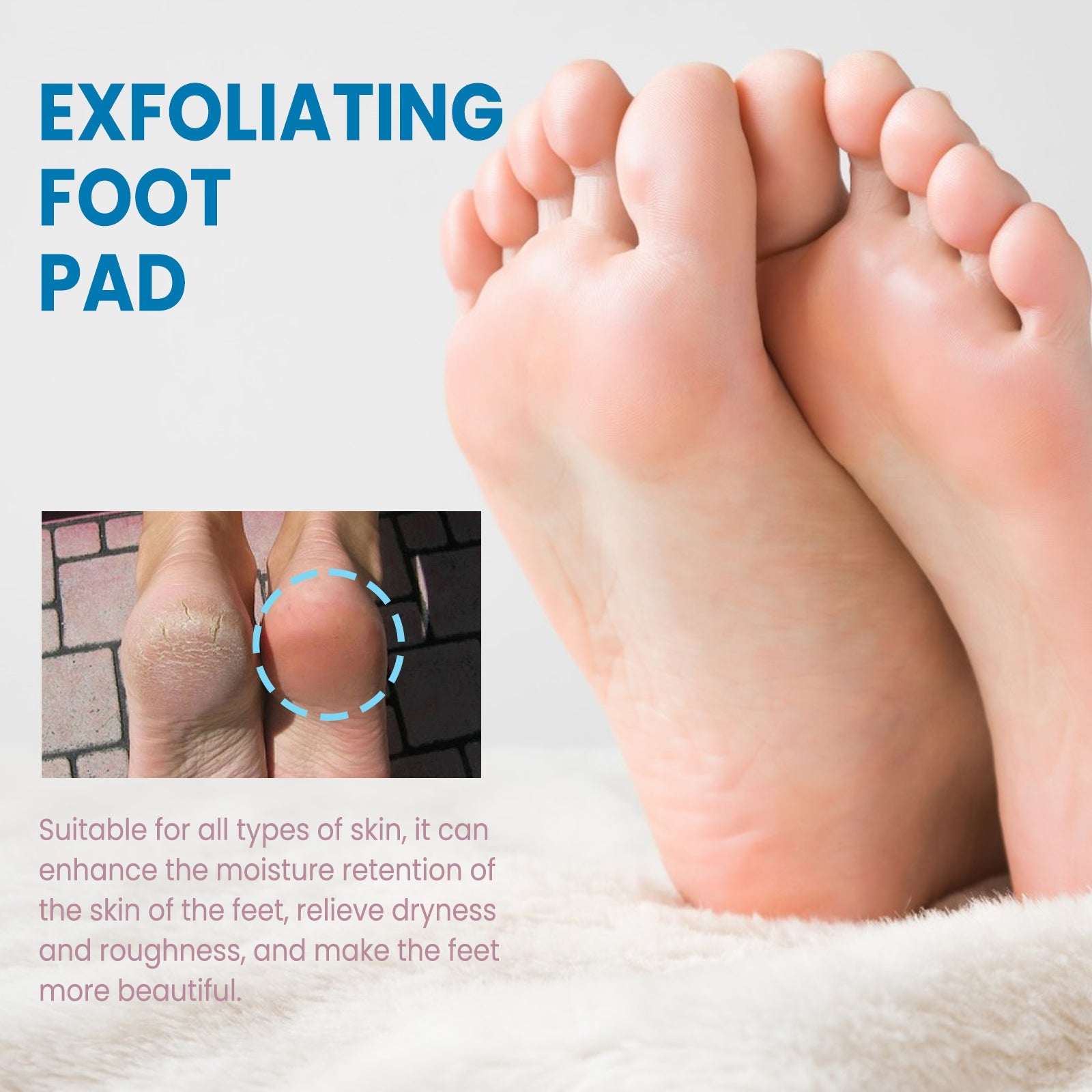 3D Intense Exfoliating Foot Pad, Foot Care Clean Horny Calluses, Anti-chapping And Moisturizing Foot Mask
