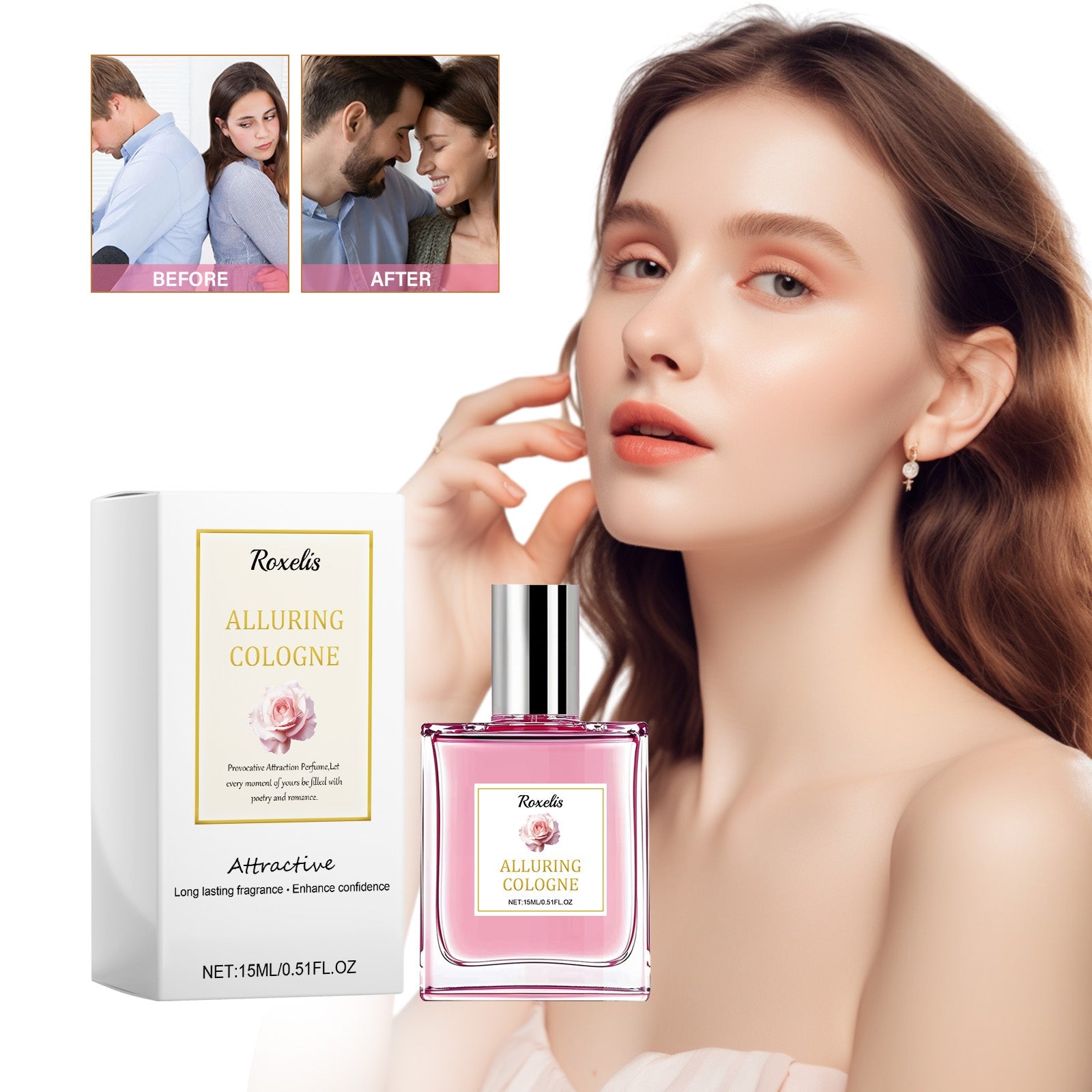 Pheromone Perfume Rose Fresh Light Fragrance Date Atmosphere Exudes Charm Long-Lasting Fragrance For Women