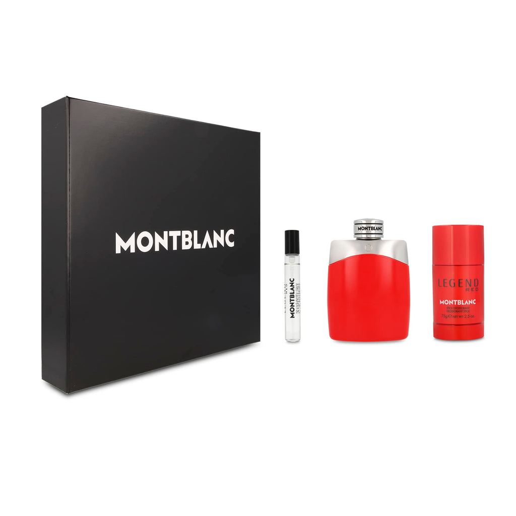 Montblanc Legend Red Gift Set for Men, Includes: 3.3 Oz EDP, Mini EDP and Deodorant stick