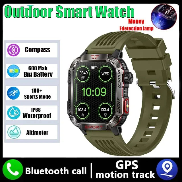 GZYR 2.01" Screen Smart Watch Men Bluetooth Call 600 mAh Sports Waterproof Heart rate Blood Oxygen SmartWatch