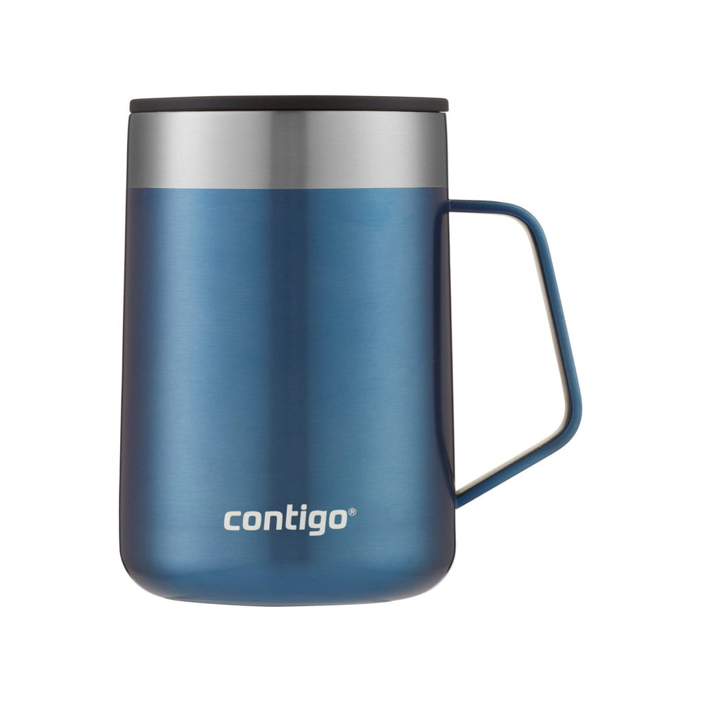 Contigo Streeterville Stainless Steel Mug with Splash-Proof Lid and Handle in Blue, 14 fl oz