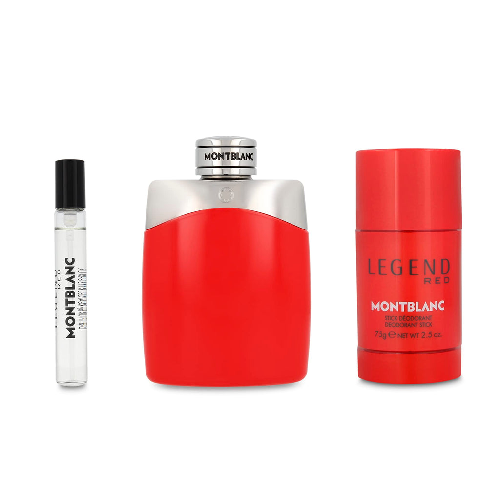Montblanc Legend Red Gift Set for Men, Includes: 3.3 Oz EDP, Mini EDP and Deodorant stick