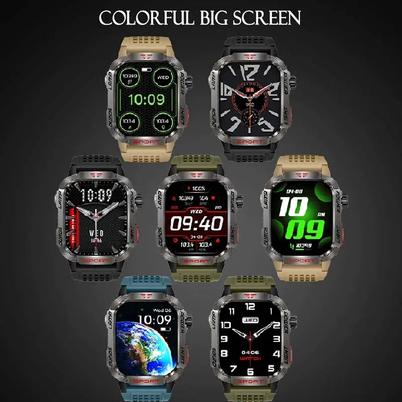 GZYR 2.01" Screen Smart Watch Men Bluetooth Call 600 mAh Sports Waterproof Heart rate Blood Oxygen SmartWatch