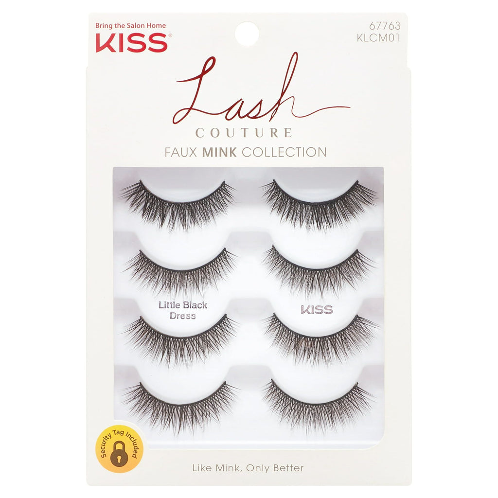 Kiss Lash Couture Faux Mink False Eyelashes, Little Black Dress (4 Pairs)