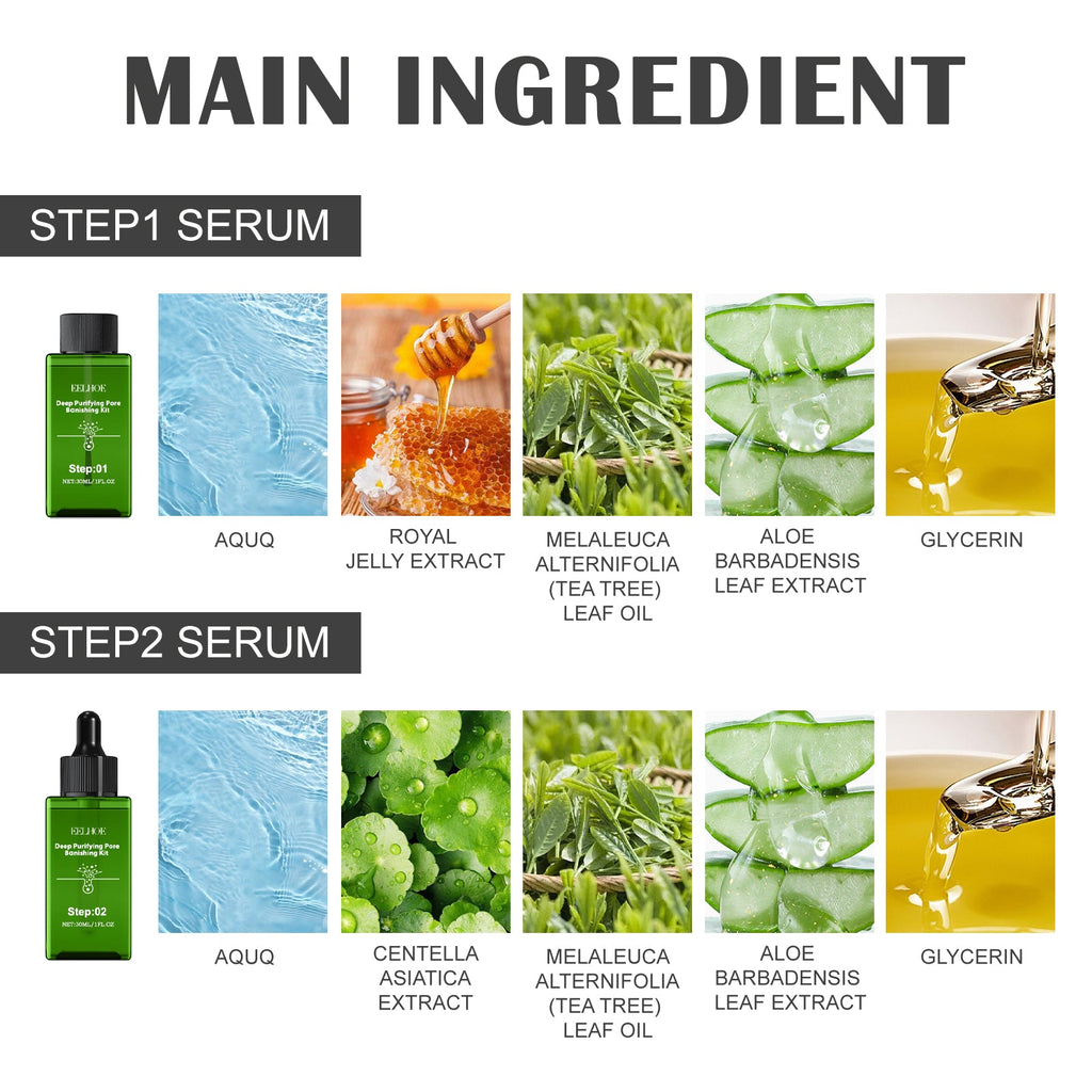 Deep Purifying Pore Banishing Kit, Pore Thinning And Blackhead Remover Moisturizing Essence
