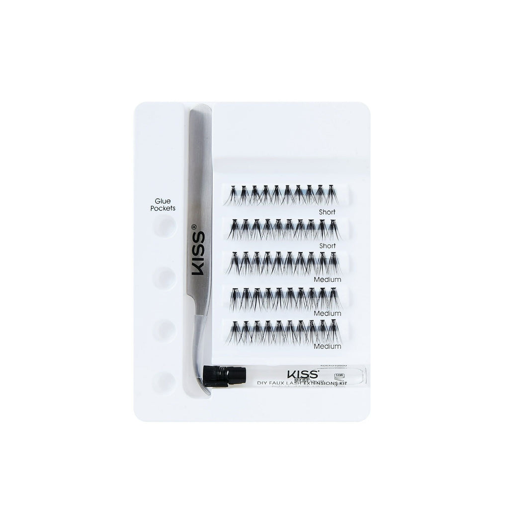 Kiss Lash Couture DIY Faux Eyelash Extension Kit (50 Cluster Eyelashes)