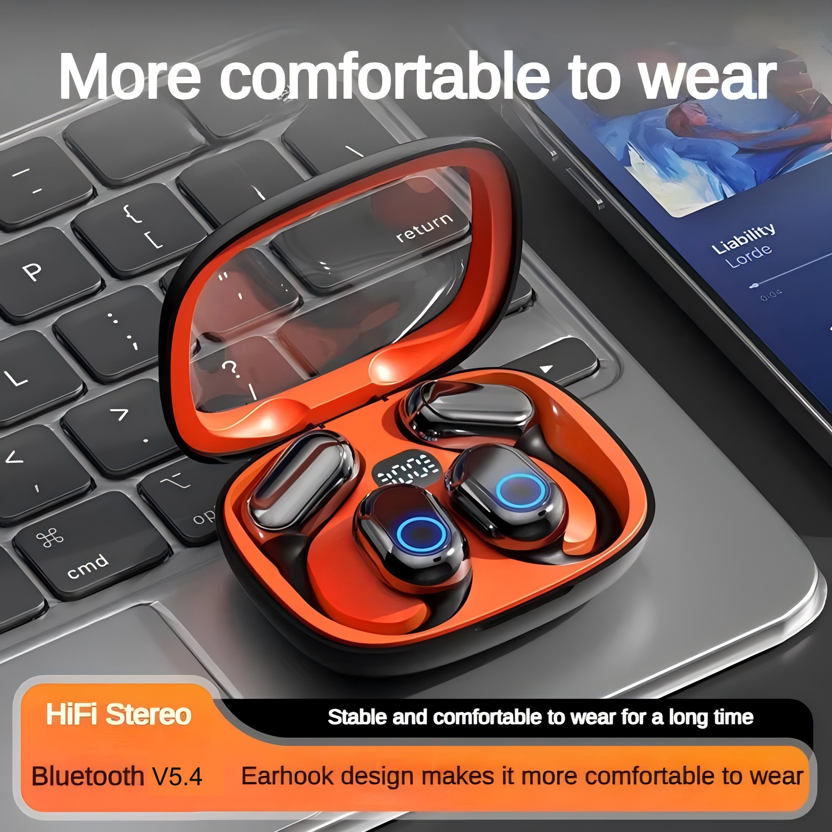 H25 hanging ear high pitched Bluetooth 5.4 seamless and comfortable to wear