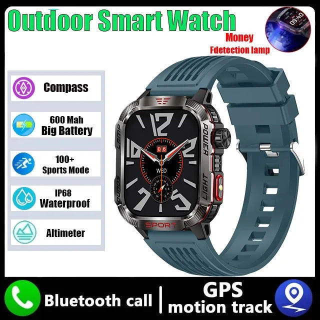 GZYR 2.01" Screen Smart Watch Men Bluetooth Call 600 mAh Sports Waterproof Heart rate Blood Oxygen SmartWatch