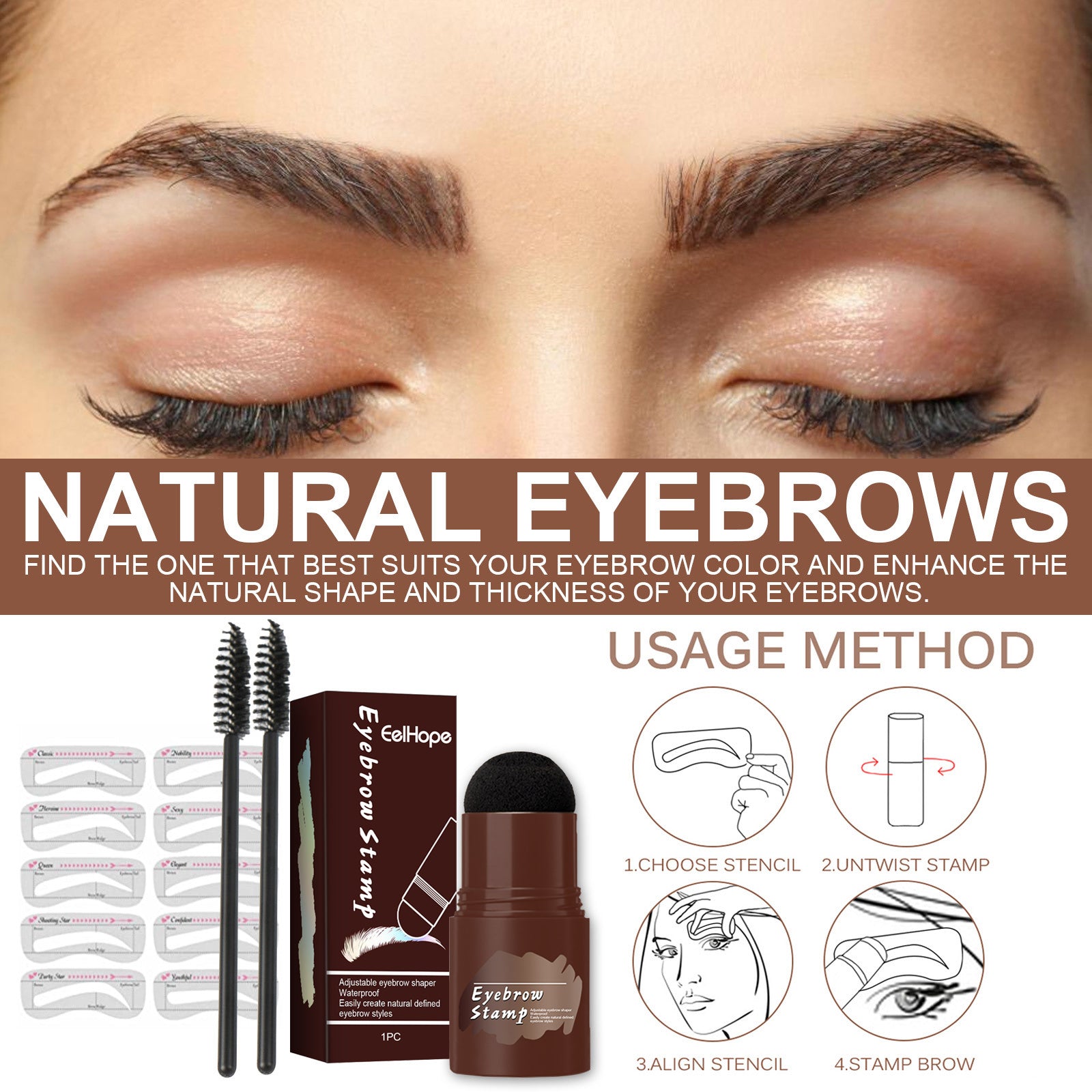 Brow Print Set Quick Brow Makeup Lazy Hairline Powder Repair Natural Waterproof Contouring Shadow