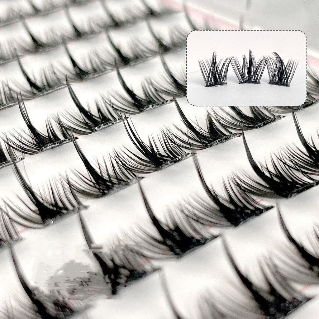 Non adhesive pure wild demon false eyelashes manga natural segmented novice simulation beginner self-adhesive eyelashes