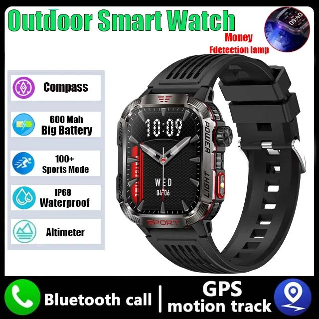 GZYR 2.01" Screen Smart Watch Men Bluetooth Call 600 mAh Sports Waterproof Heart rate Blood Oxygen SmartWatch