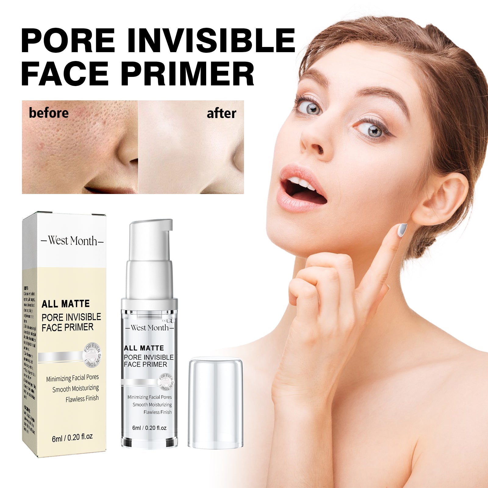 Pore Contouring Primer, Brightening Moisturizing Concealer Natural Contouring Primer