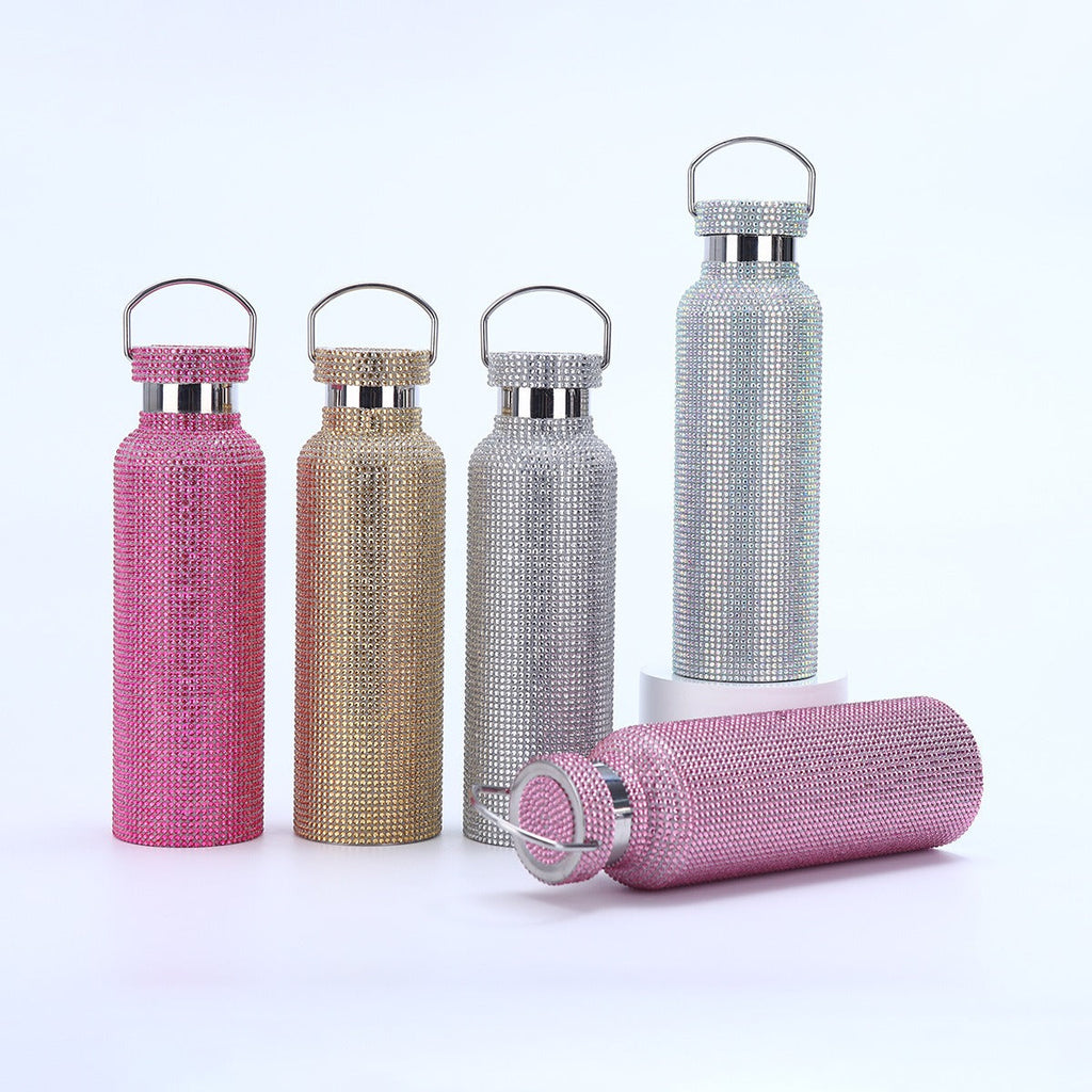 Stainless Steel Drill Bottle - portable car insulated cup outdoor portable large capacity sports kettle