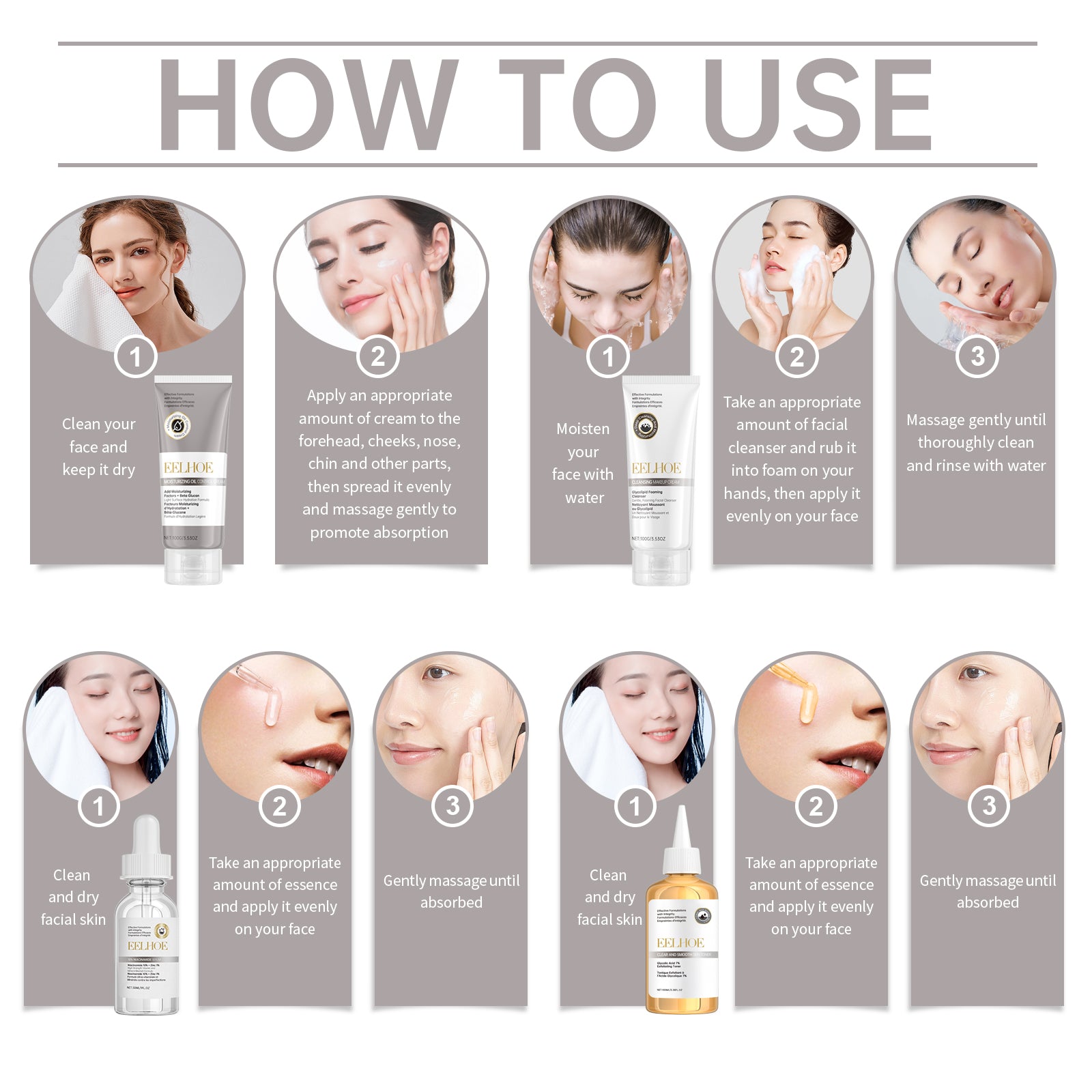 Acne Care Set Brightening Skin Gentle Moisturizing Repair Skin Moisturizing facial set