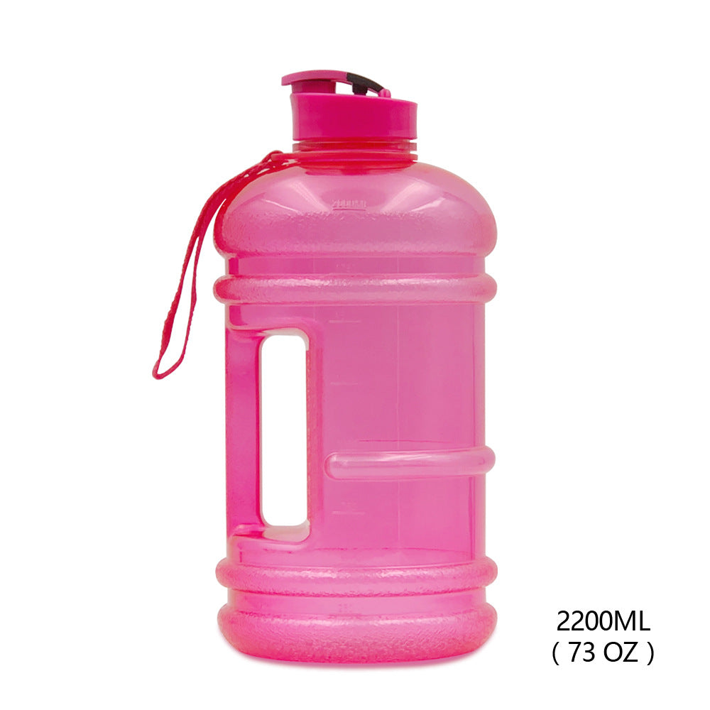 2.2L Gym Large Capacity PETG Sports Bottle Plastic Dumbbell Water Bottle Portable Bucket Cup