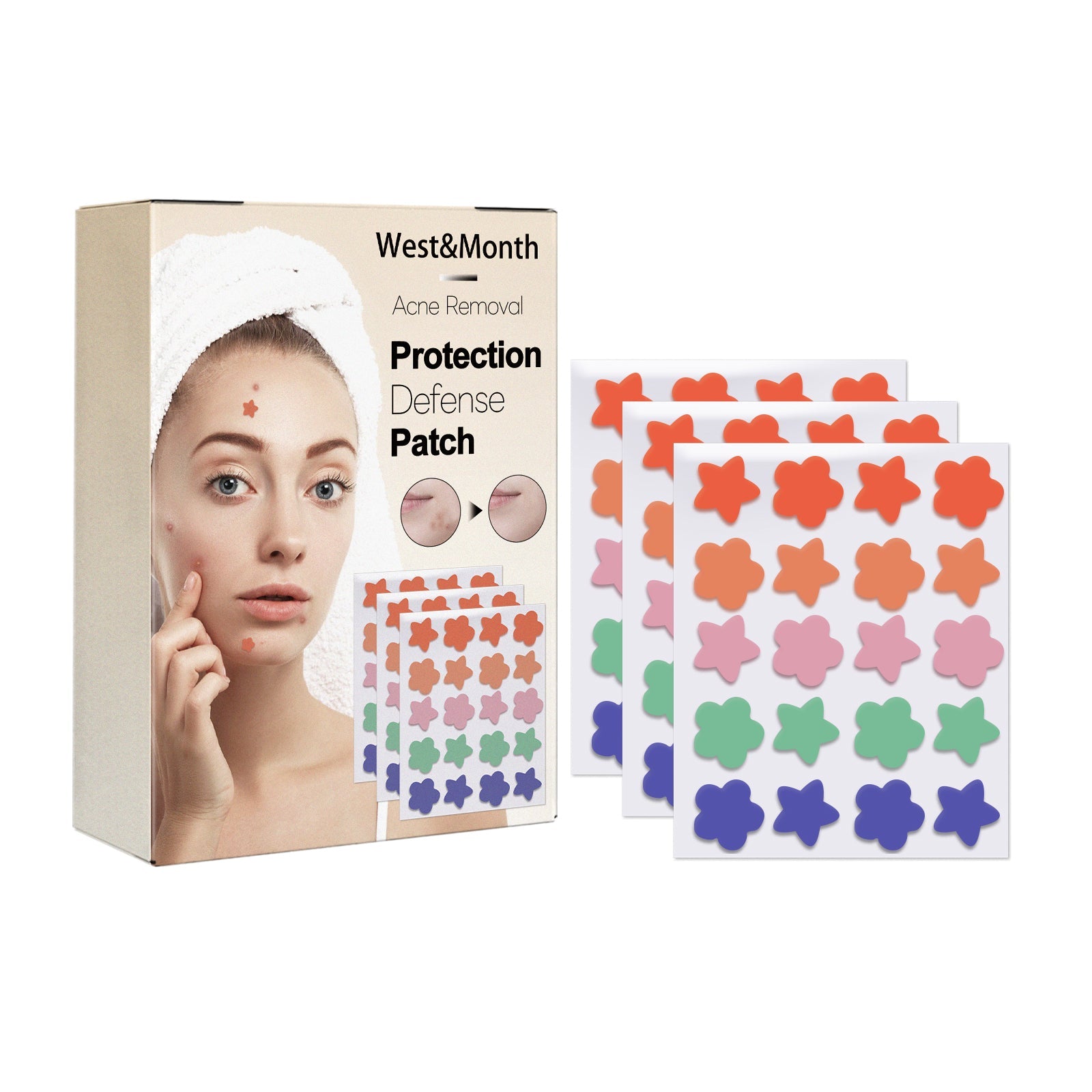 Acne Removal Protection Defense Patch, Color Profile-shaped Portable Invisible Cover Acne Patch