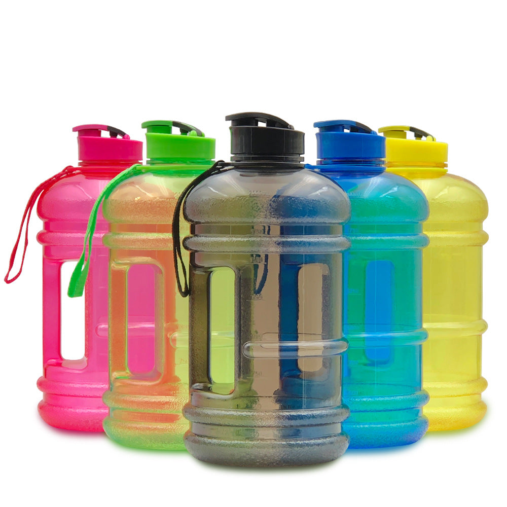 2.2L Gym Large Capacity PETG Sports Bottle Plastic Dumbbell Water Bottle Portable Bucket Cup