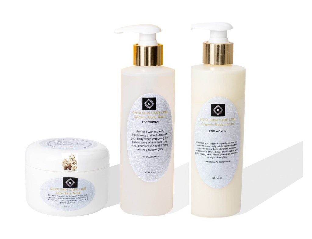 ORGANIC THREE STEP DRY  SKIN CARE SYSTEM -  for WOMEN Five Fragrances
