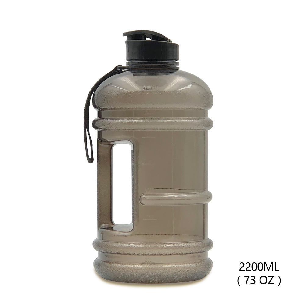 2.2L Gym Large Capacity PETG Sports Bottle Plastic Dumbbell Water Bottle Portable Bucket Cup