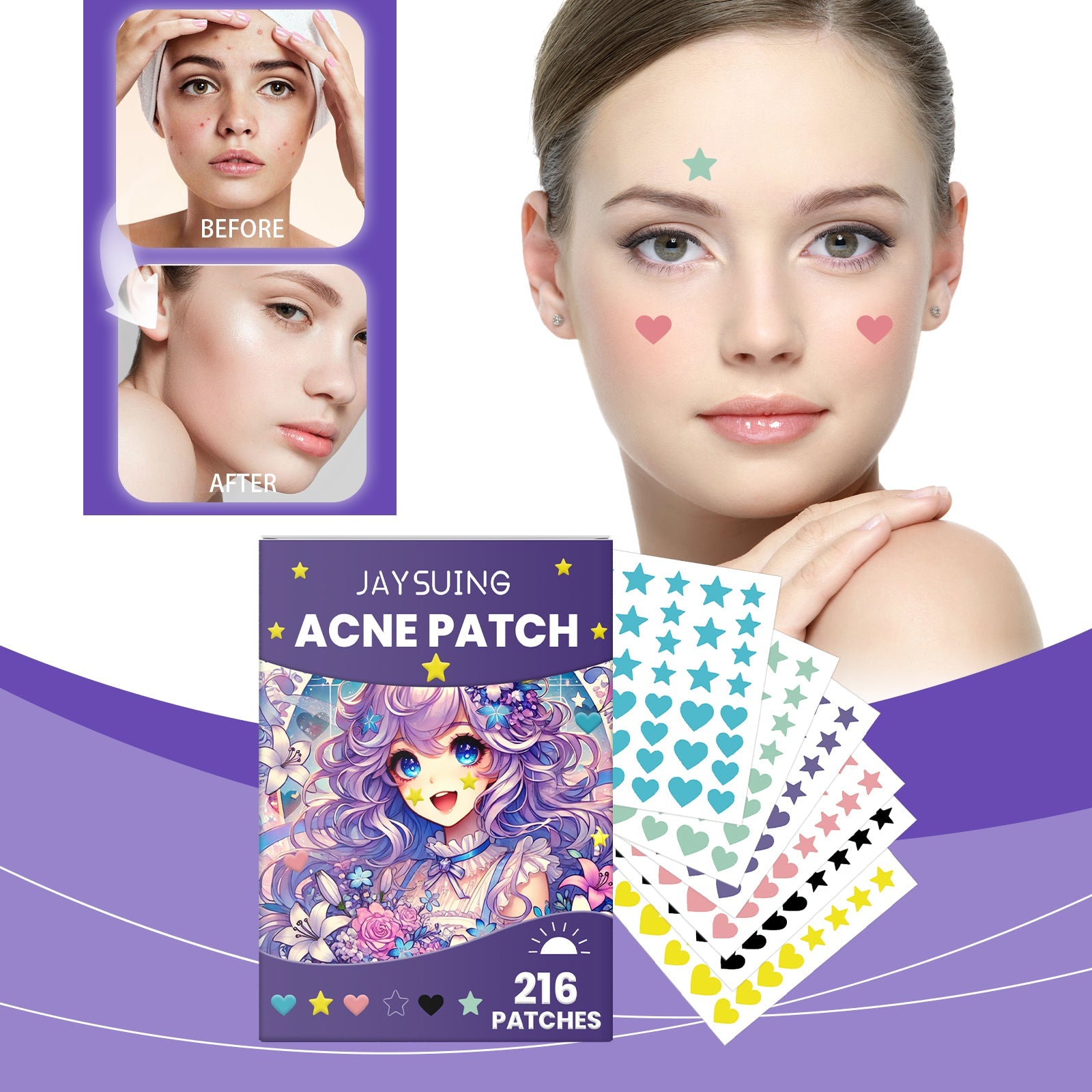 Color Acne Patch Covering Acne Print Face Patch For Comfort And Smoothness