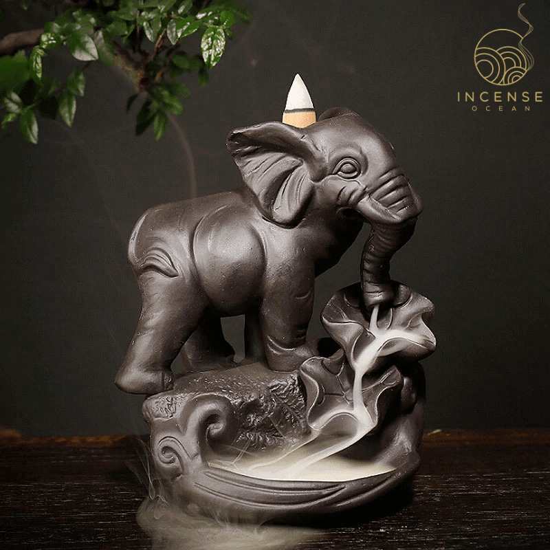 Ceramic Elephant Incense Burner