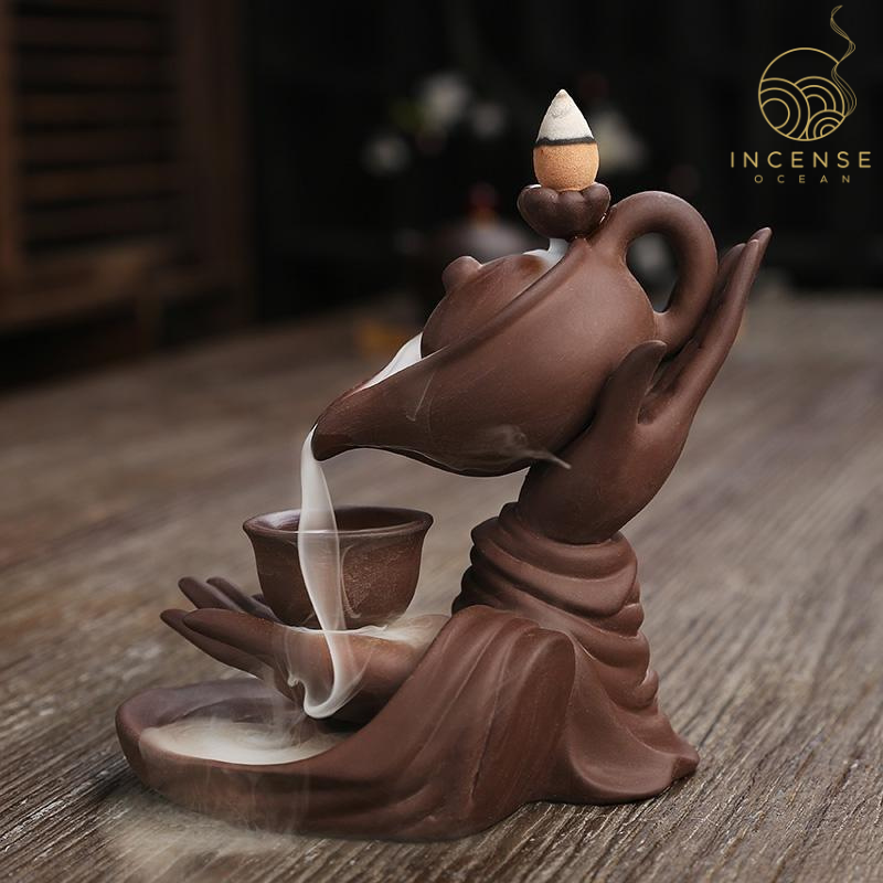 Ceramic Hand Censer Waterfall Incense Burner