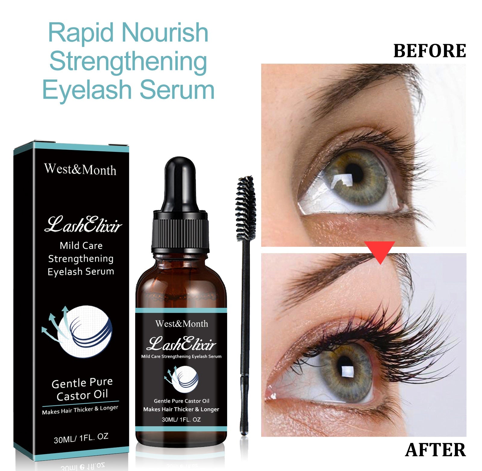 Mild Care Strengthening Eyelash Serum, Volute Thick Black Beautiful Slender Natural Gentle Not Easy To Stain Mascara