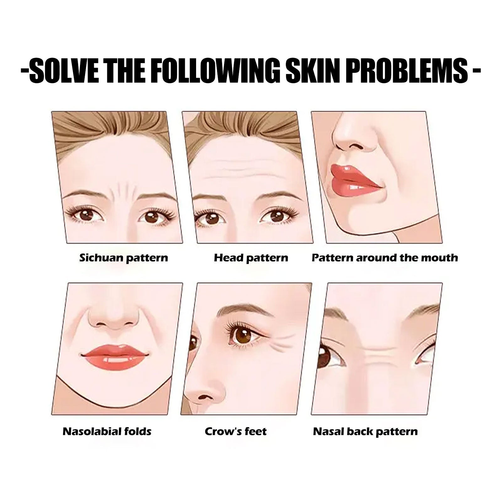 Face Smoothing And Anti-Wrinkle Patch, Lighten The Fine Lines In The Eyes And Lift The Lines On The Head