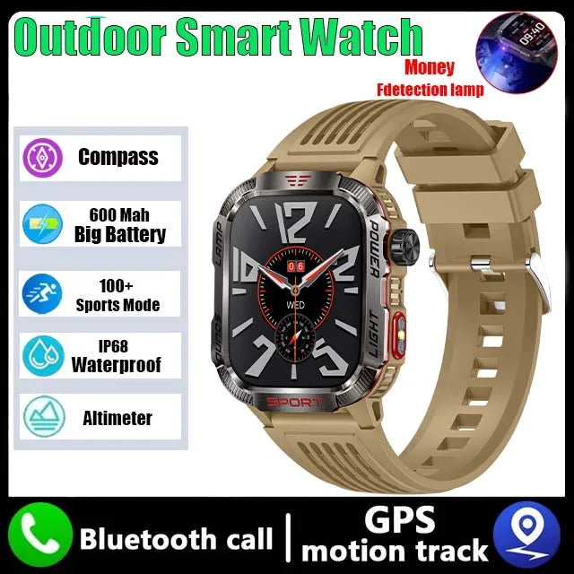 GZYR 2.01" Screen Smart Watch Men Bluetooth Call 600 mAh Sports Waterproof Heart rate Blood Oxygen SmartWatch